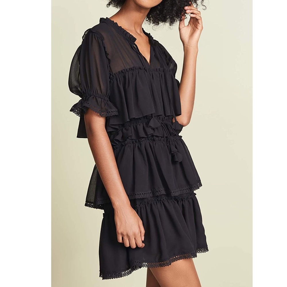 MISA Jazmine Ruffle Mini Dress - Size Medium NWOT